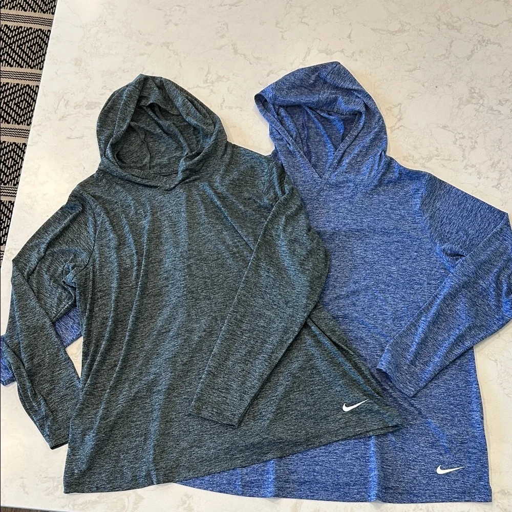 Nike Dri-FIT Legend Hooded Performance Lightweight Long SleeveTops 1X Set of (2)